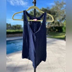 💙 Lilly Pulitzer Minka Trapeze Tank Top in True Navy 100% pima cotton Like New